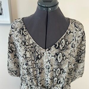 Mario Serrani Italy Snake Print Cover Up Dress | Resortwear Beach Tunic | Size L